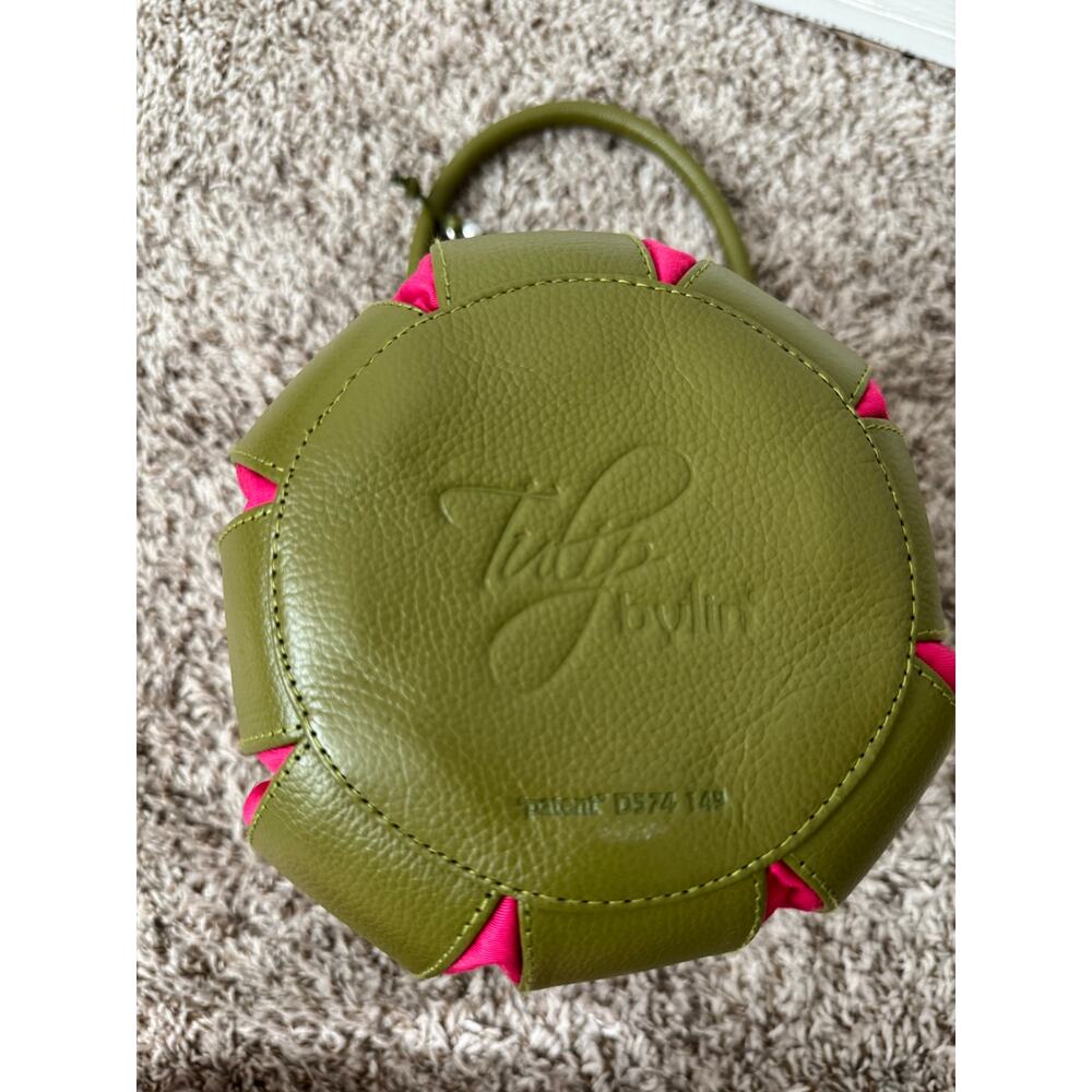 Bylin Tulip Leather Shoulder Purse in Green and Pink - Picture 6 of 6